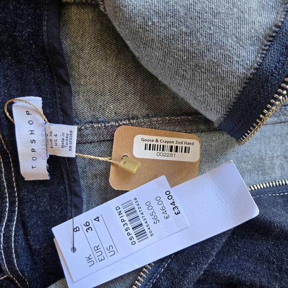 Topshop Dark Blue Denim Dress - Picture 4 of 4